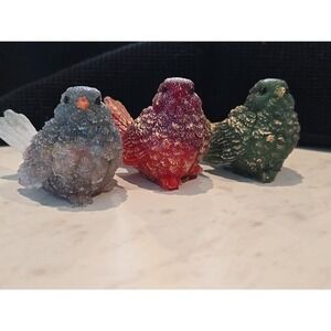 Handmade Resin Birds Blue White Red Green Decoration Gift 670